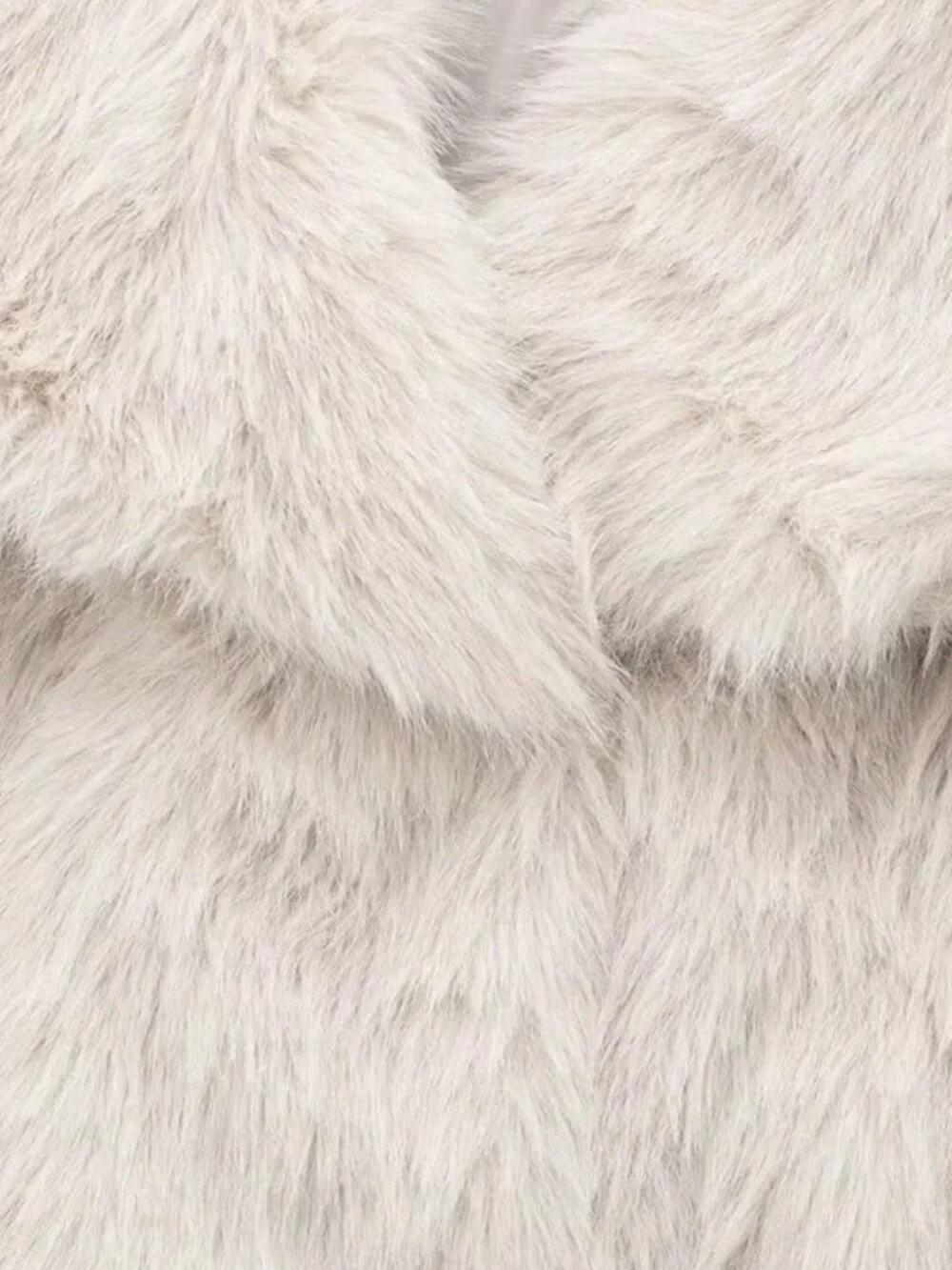 Beige Casual Women's Thick Faux fur Mid-Length Coat jacket